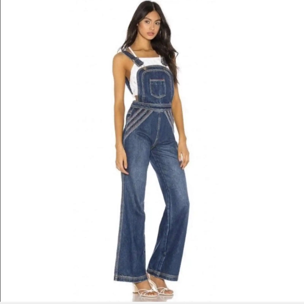 Free People Chasing Rainbows Overalls